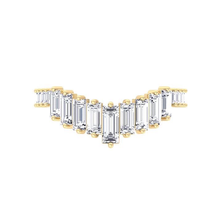 Baguette Lab Grown Diamond Wedding Band Yellow Gold 14K 18K 