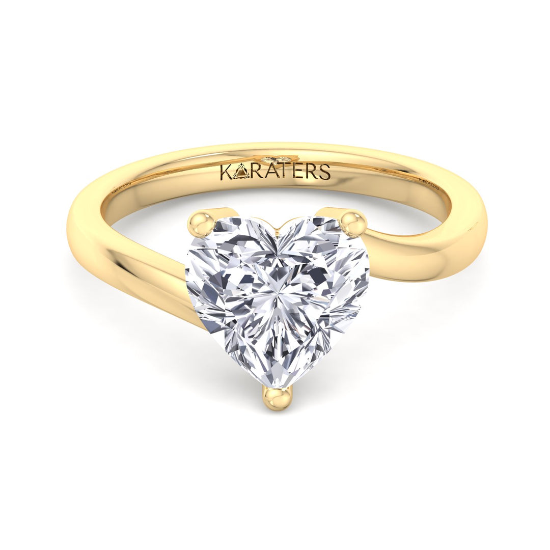 Heart Shaped Cut Solitaire Lab Grown Diamond Engagement Ring