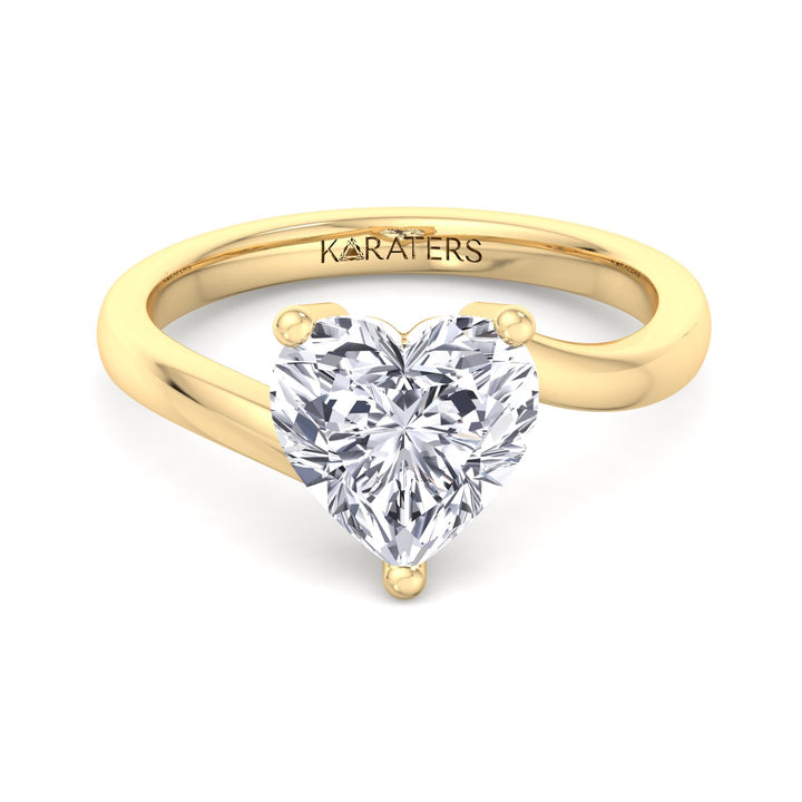 Heart Shaped Cut Solitaire Lab Grown Diamond Engagement Ring