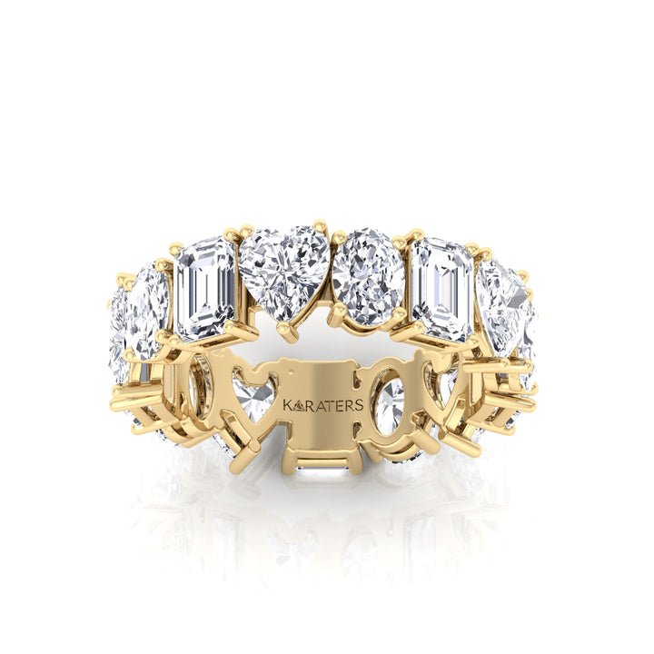 Mixed Shape Lab Grown Diamond Eternity Band-2CT-3CT-4CT-5CT-14K-18K-Yellow Gold
