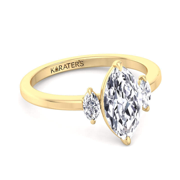 Marquise Cut Solitaire Lab Grown Diamond Engagement Ring