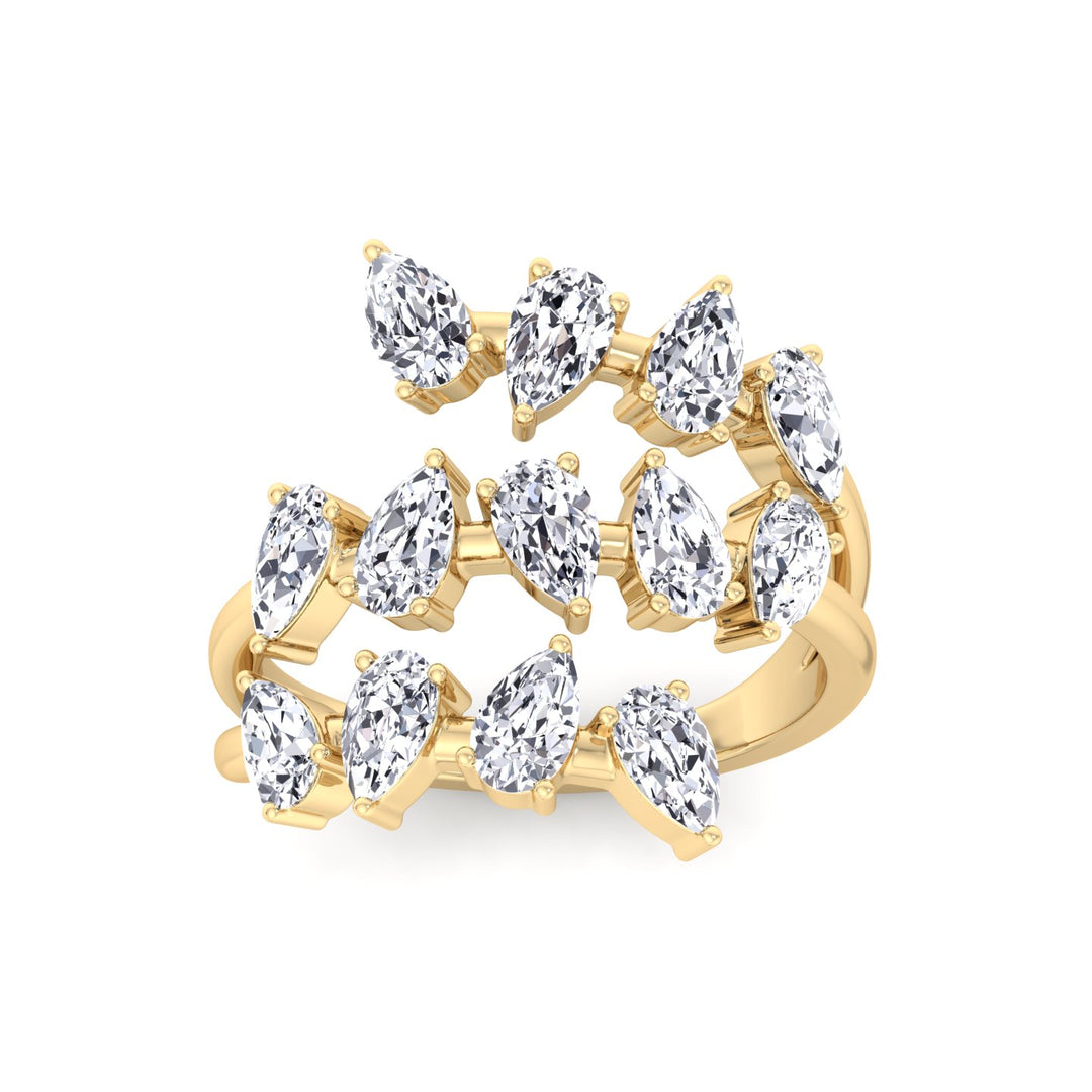 Pear Shape Lab-Grown Diamond Wrap Ring YG 2