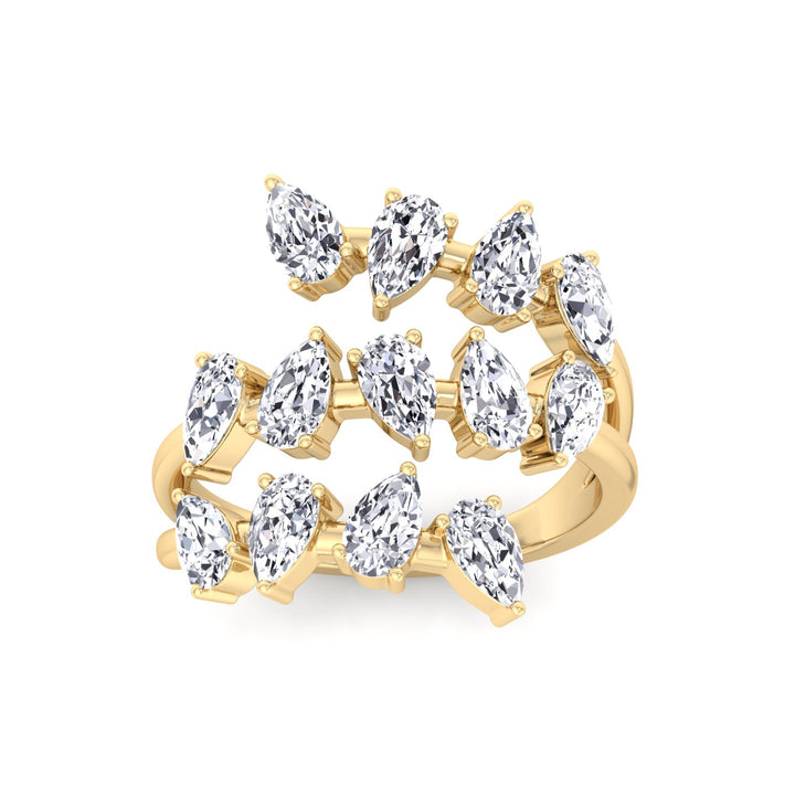 Pear Shape Lab-Grown Diamond Wrap Ring YG 2
