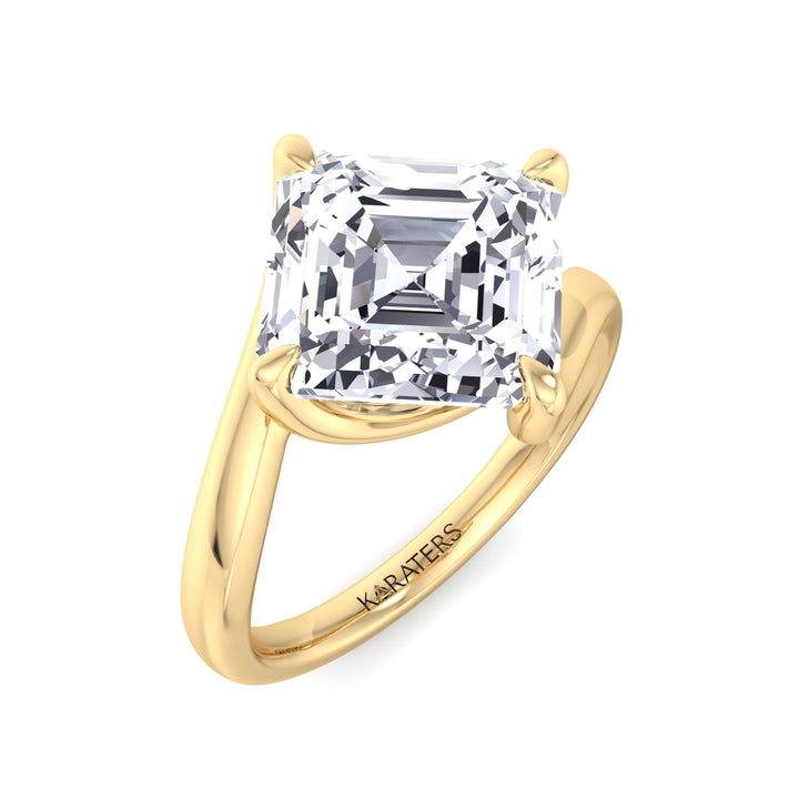 Creme - Asscher Cut Solitaire Lab Grown Diamond Engagement Ring