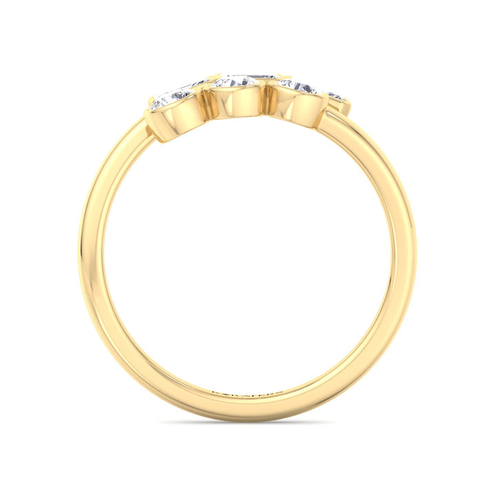 Round & Emerald Shape Wrap Around Lab-Grown Diamond Eternity Band YG 5