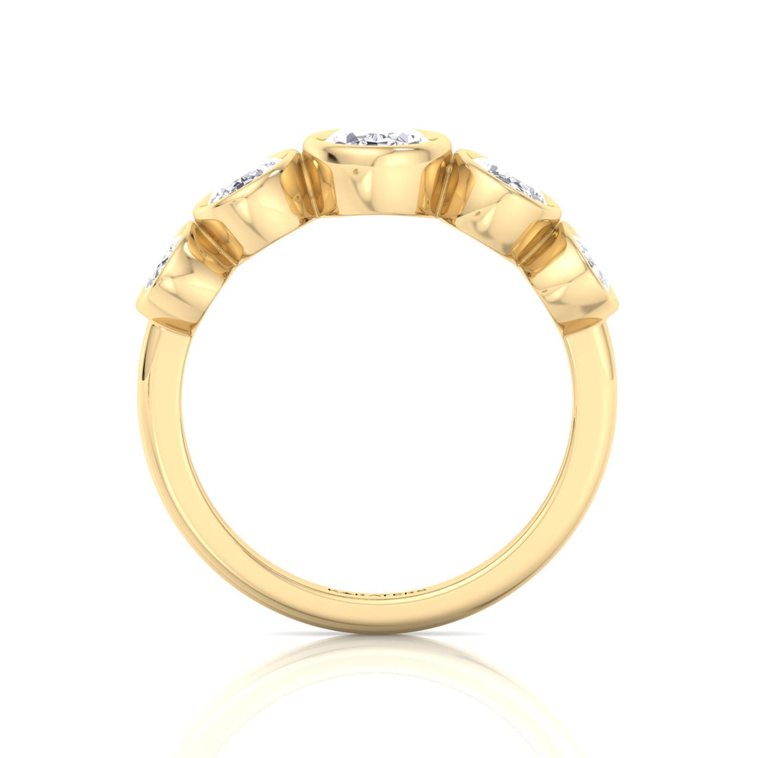 YG Oval Shape East To West Lab Grown Diamond Eternity Band 4