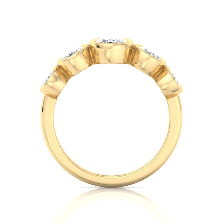 YG Oval Shape East To West Lab Grown Diamond Eternity Band 4