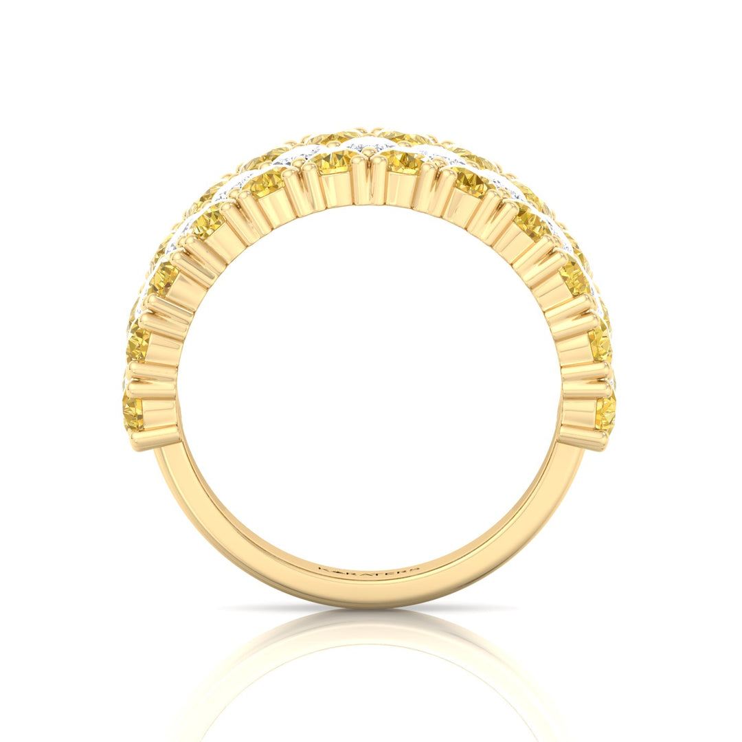 Pear Shape Fancy Yellow and Marquise Lab-Grown Diamond Cocktail Ring  YG 4
