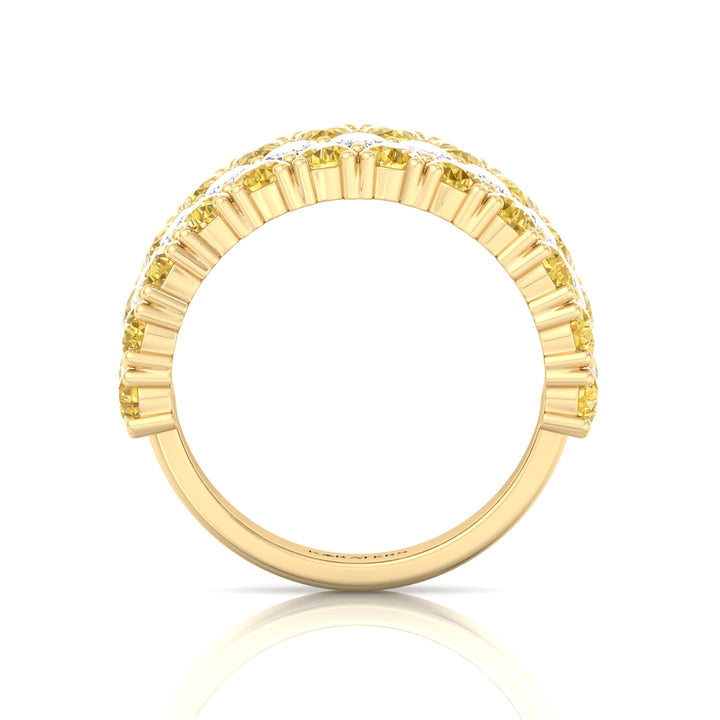 Pear Shape Fancy Yellow and Marquise Lab-Grown Diamond Cocktail Ring  YG 4