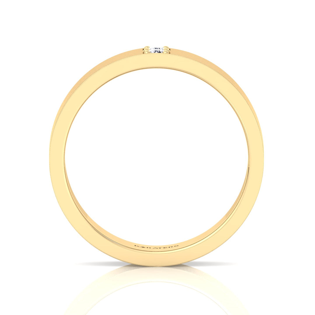 6mm Men's Lab-Grown Diamond Band Yellow Gold