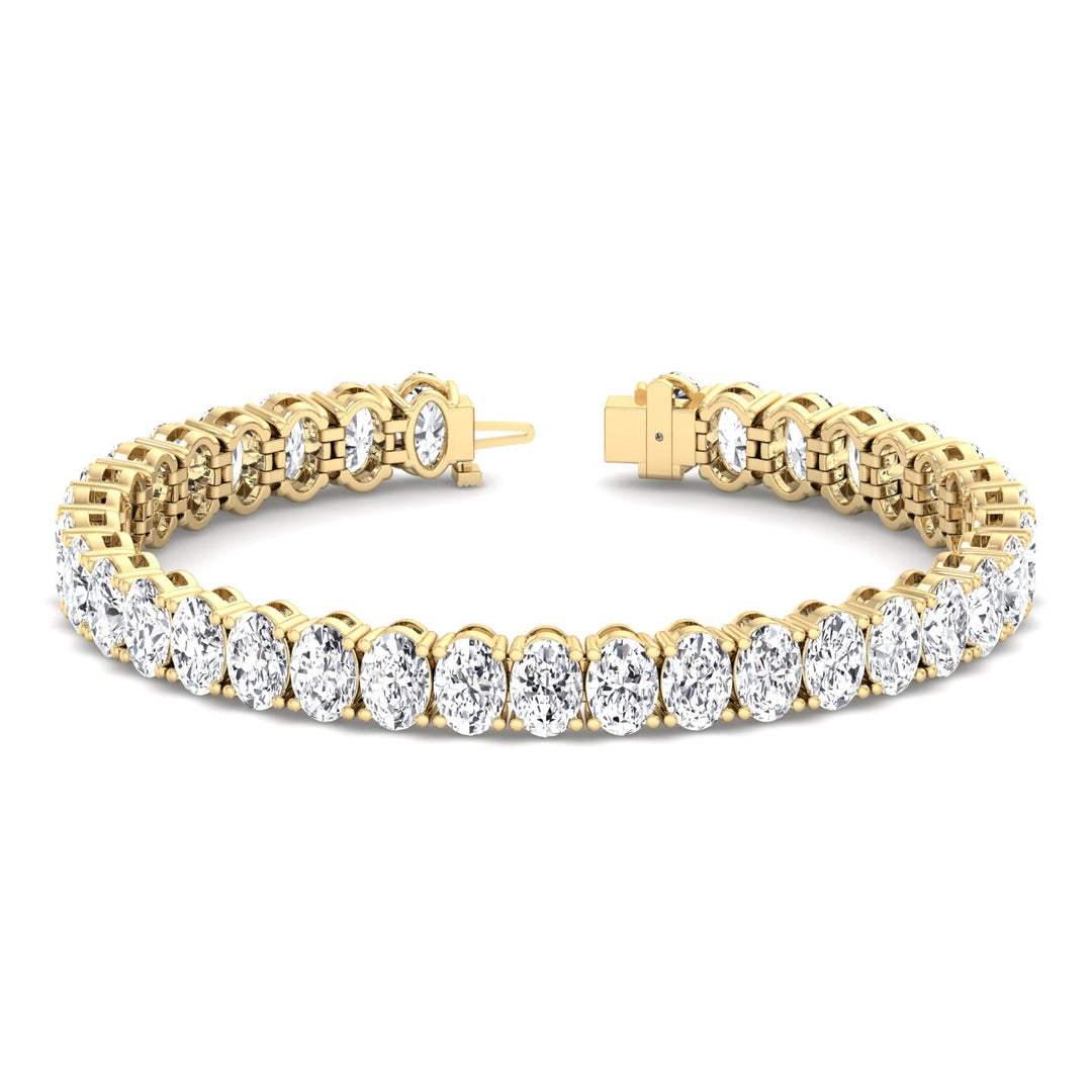 Oval Cut Lab-Grown Diamond Tennis Bracelet 14K Solid Gold