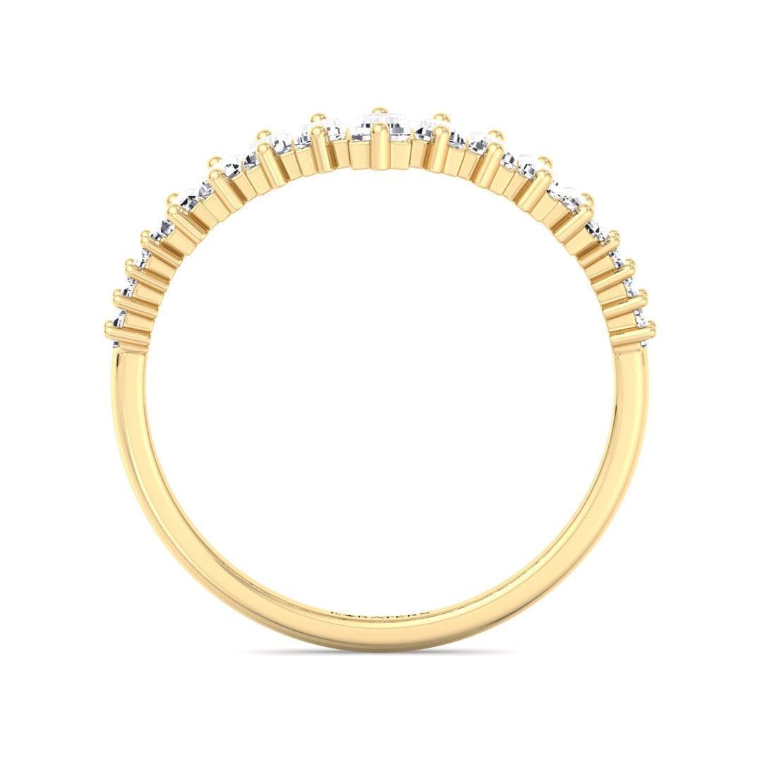 Baguette Lab Grown Diamond Wedding Band Yellow Gold