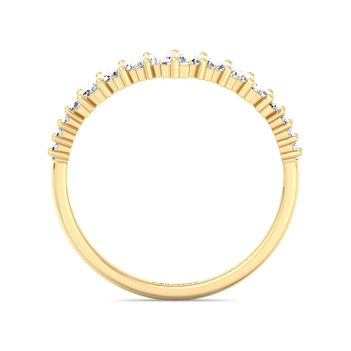 Baguette Lab Grown Diamond Wedding Band Yellow Gold