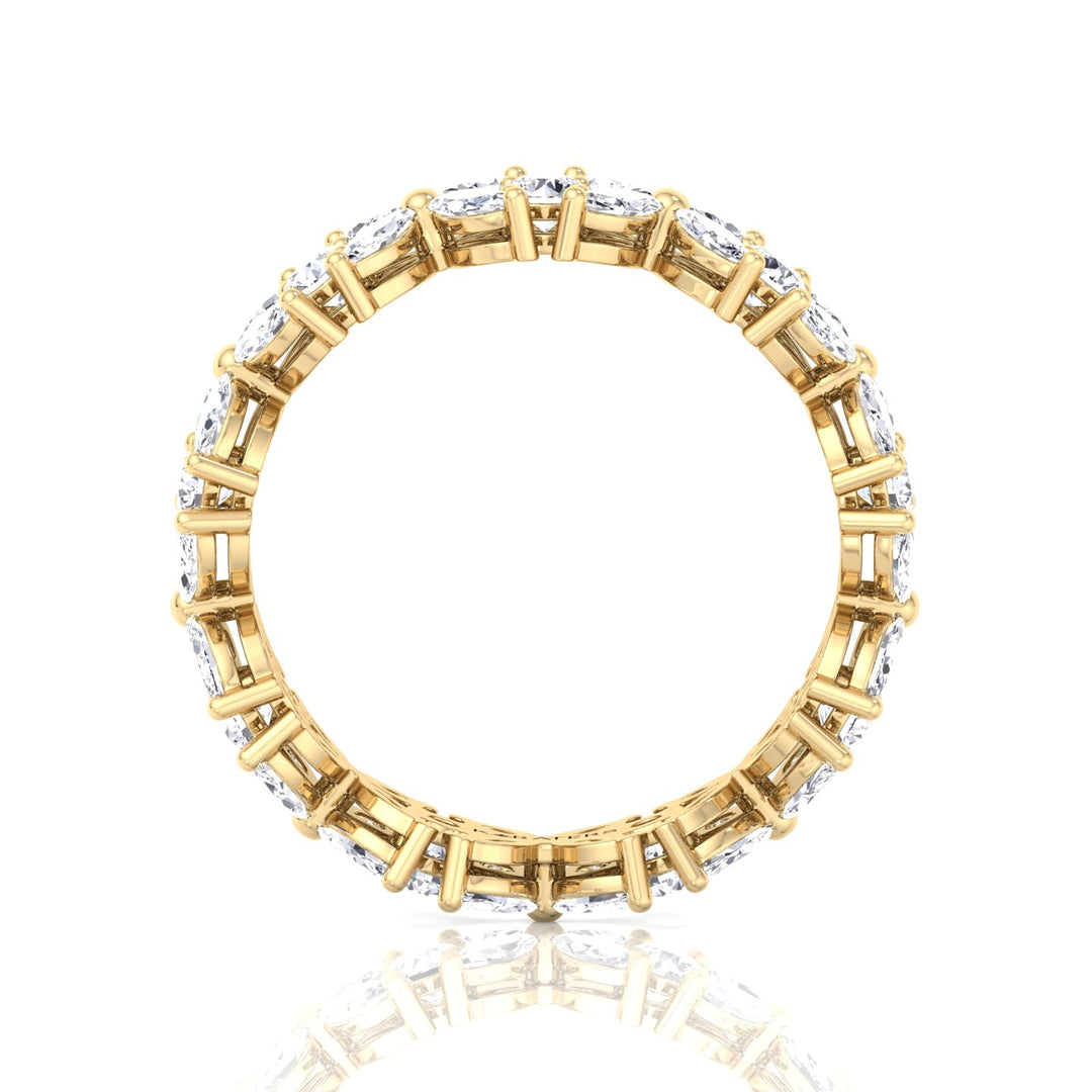 Marquise and Round Shape Lab Grown Diamond Eternity Band Yellow Gold 