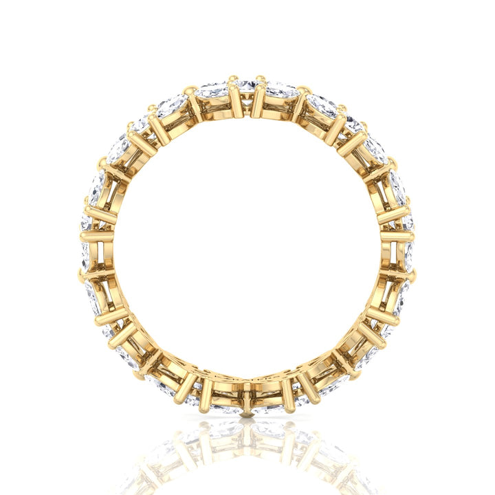 Marquise and Round Shape Lab Grown Diamond Eternity Band Yellow Gold 