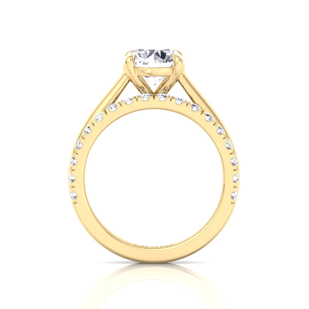 3.3CT Total Weight Lab Grown Diamond Wedding Set Yellow Gold