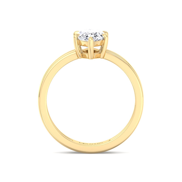 YG Marquise Cut Lab Grown Diamond with Double Band Ring standing