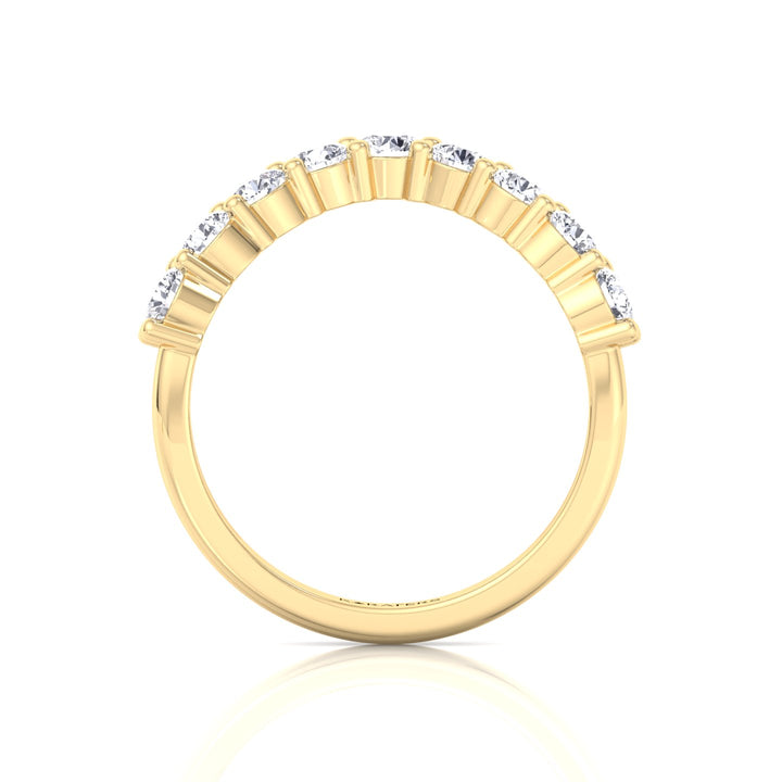 YG Round Cut Curved Lab Grown Diamond Eternity Band 4