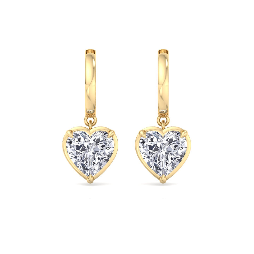 Heart Shape Lab Grown Diamond Dangle Earrings YG