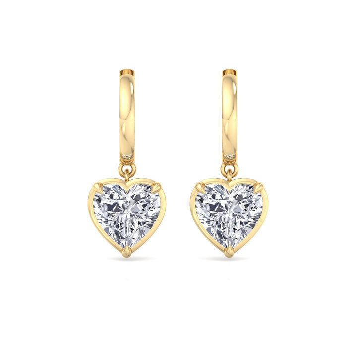 Heart Shape Lab Grown Diamond Dangle Earrings YG