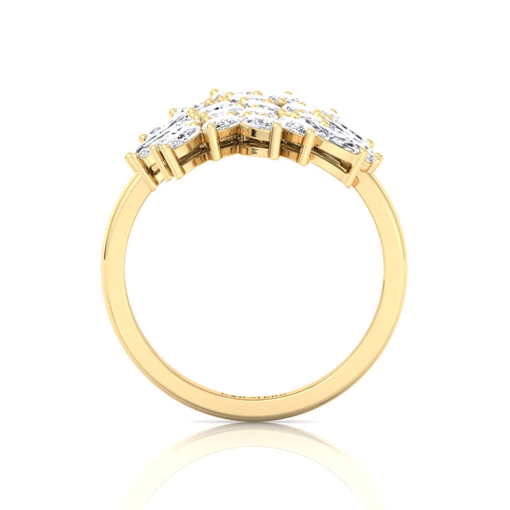 Marquise Cut Cluster Lab Grown Diamond Ring  YG 4
