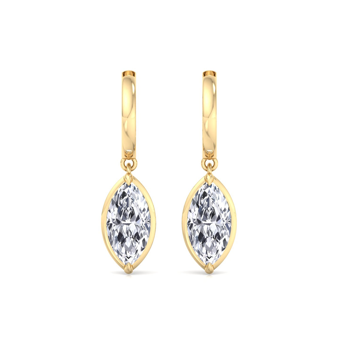 Marquise Shape Lab Grown Diamond Dangle Earrings YG