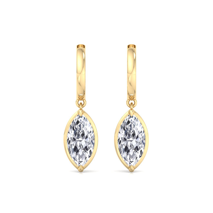 Marquise Shape Lab Grown Diamond Dangle Earrings YG