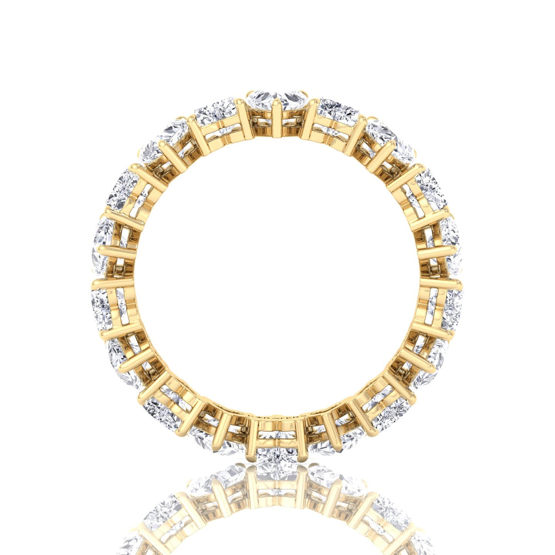 Heart Shape-Lab Grown Diamond -Eternity Band-14K-18K-2CT-3CT-4CT-6CT-Yellow Gold