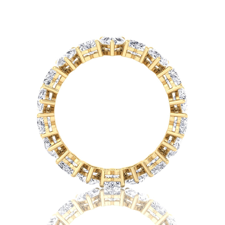 Heart Shape-Lab Grown Diamond -Eternity Band-14K-18K-2CT-3CT-4CT-6CT-Yellow Gold