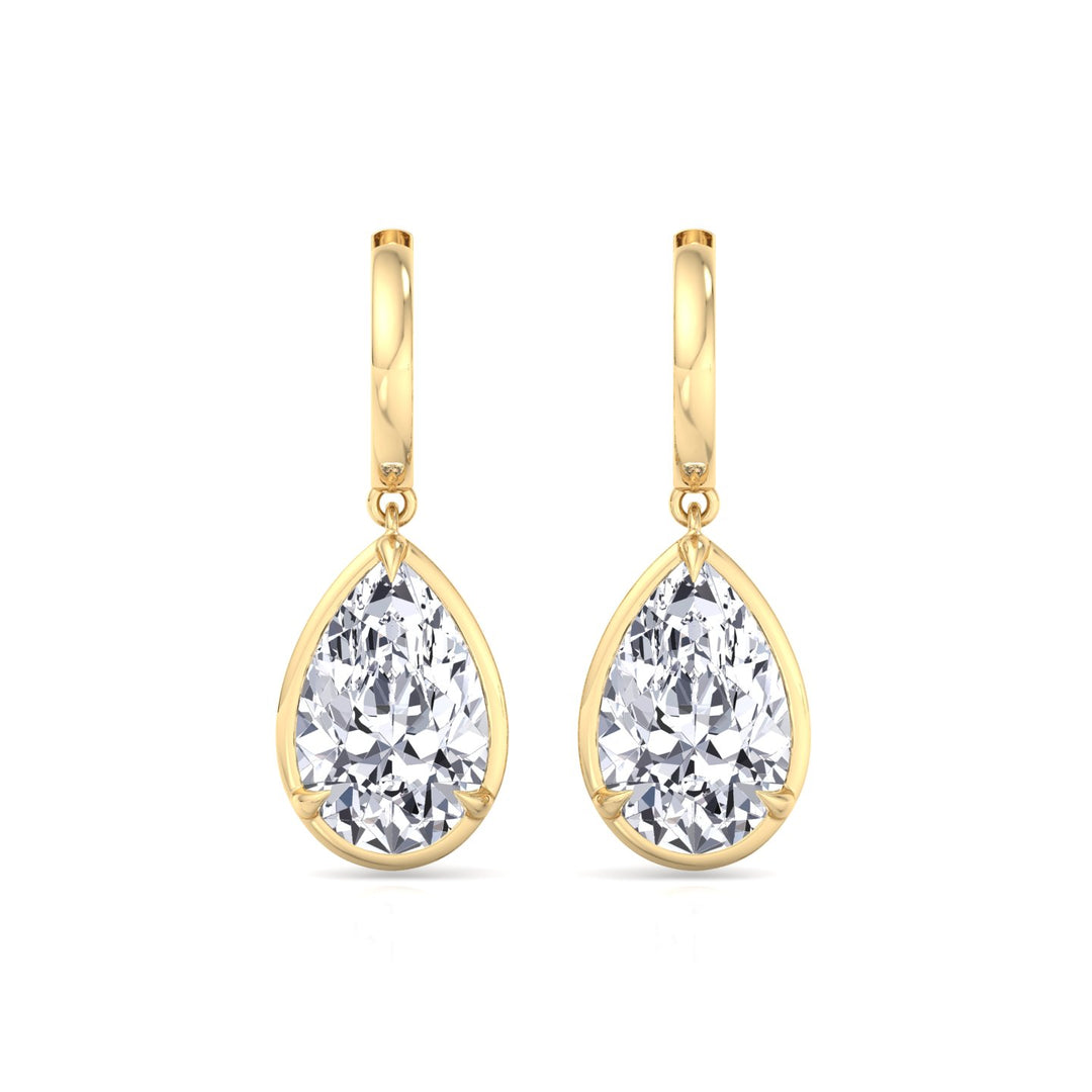Pear Shape Lab Grown Diamond Drop Earrings YG
