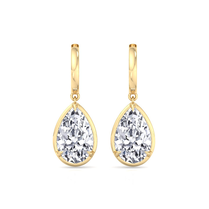 Pear Shape Lab Grown Diamond Drop Earrings YG