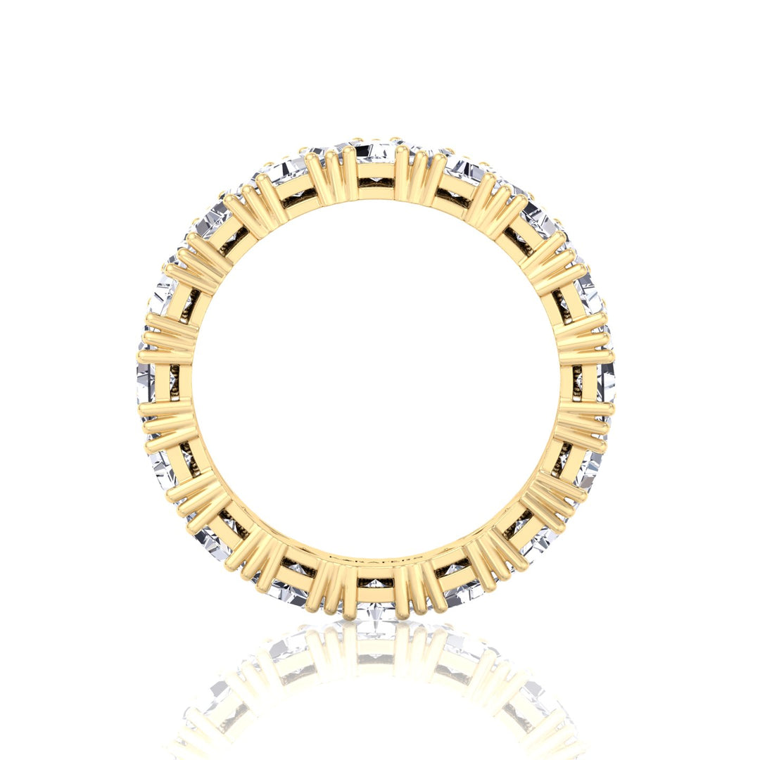 Trillion Cut Lab Grown Diamond Eternity Band Yellow Gold