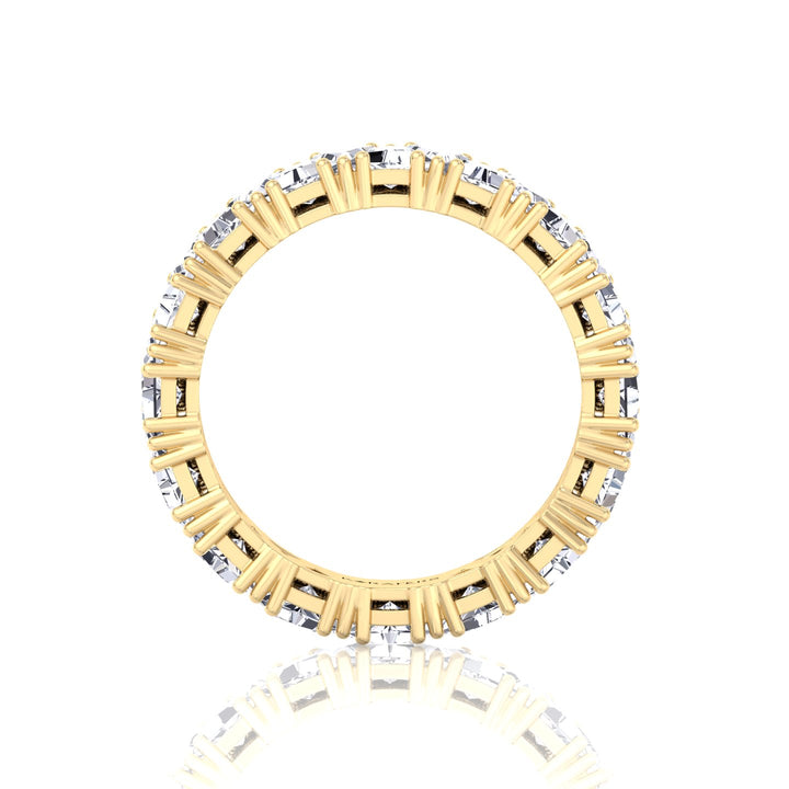 Trillion Cut Lab Grown Diamond Eternity Band Yellow Gold