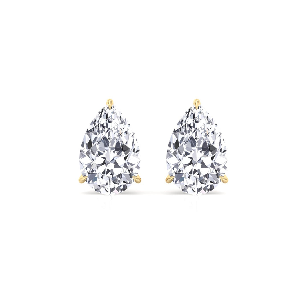 YG Pear-Shaped Lab Grown Diamond Studs 4