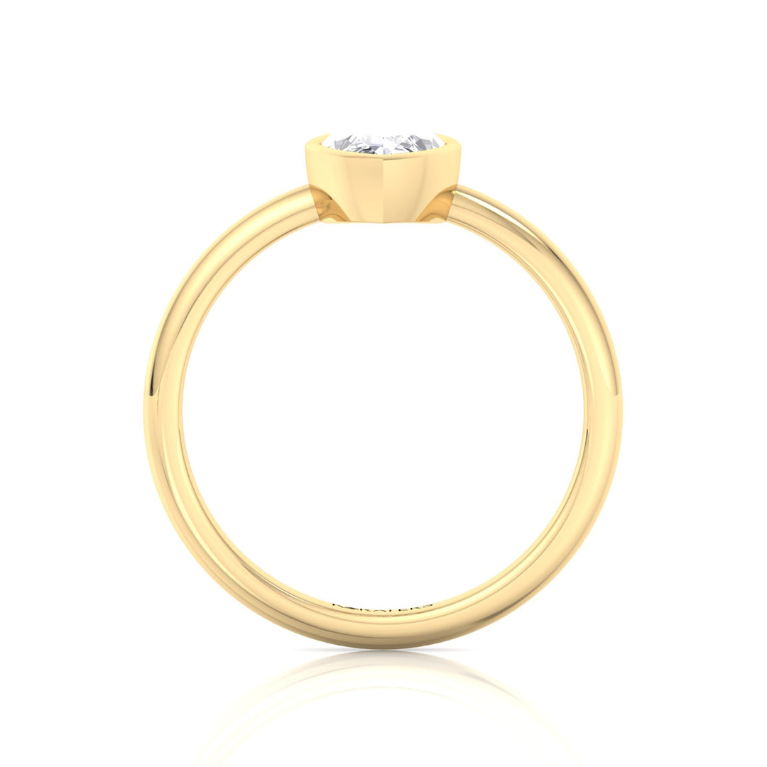 Bezel Set Marquise Shape Lab-Grown Diamond Engagement Ring