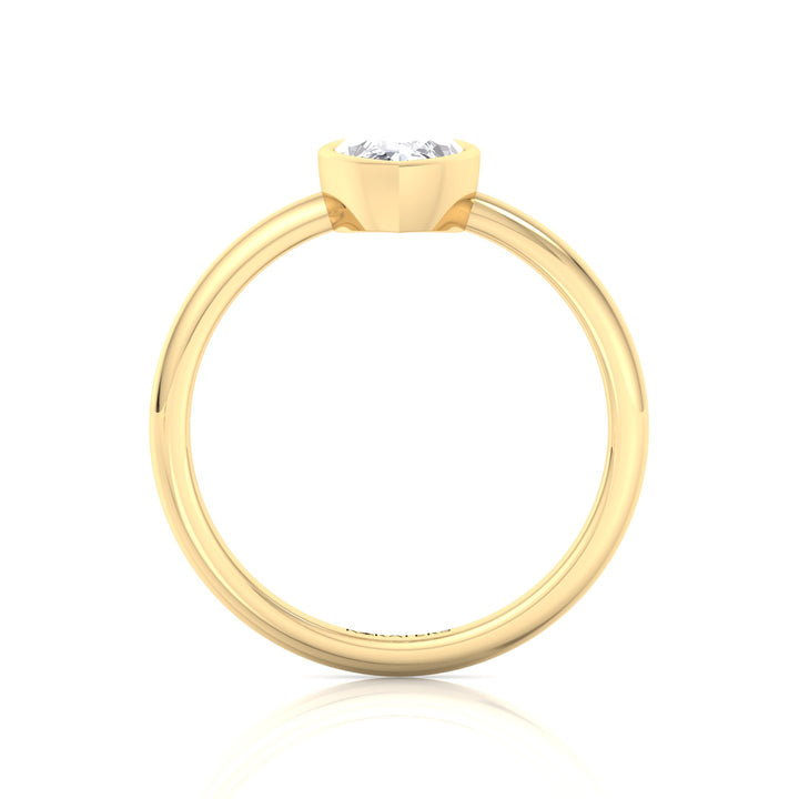 Bezel Set Marquise Shape Lab-Grown Diamond Engagement Ring