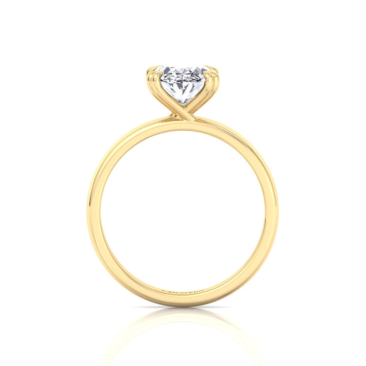 YG Oval Shape Double Claw Prong Lab Grown Diamond Ring4