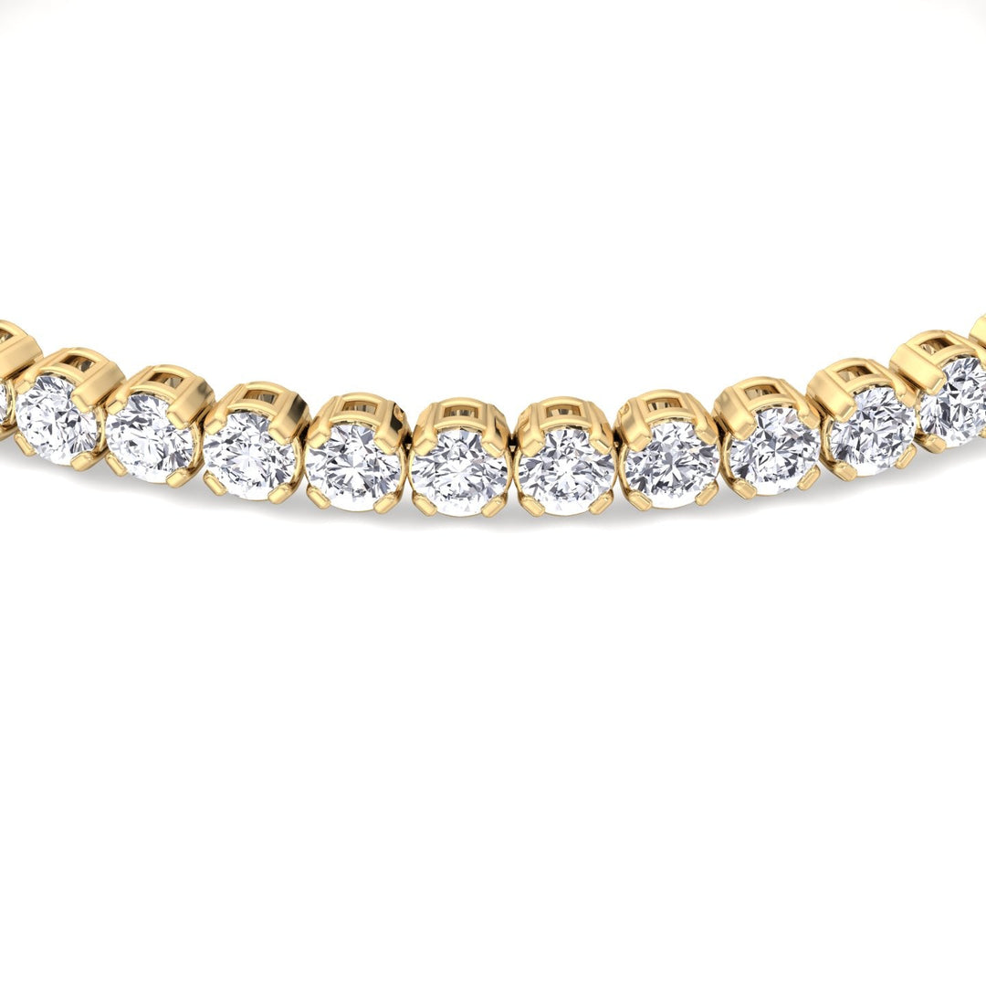 Round Cut Lab-Grown Diamond Tennis Bracelet Buttercup Illusion setting 18K Solid Gold