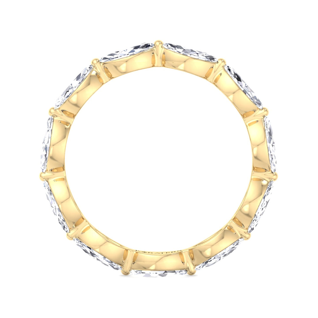 East West Marquise Shape Lab Grown Diamond Eternity Band Yellow Gold