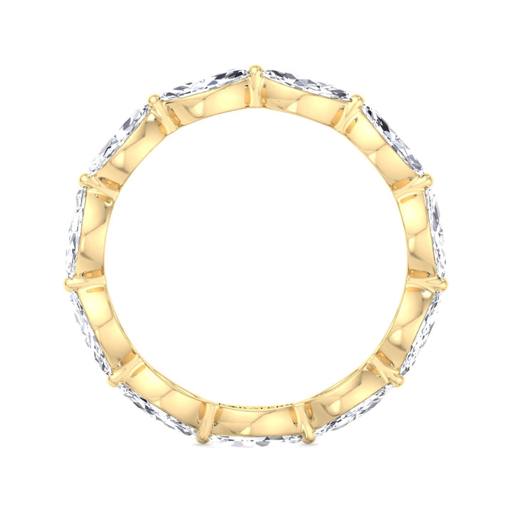 East West Marquise Shape Lab Grown Diamond Eternity Band Yellow Gold