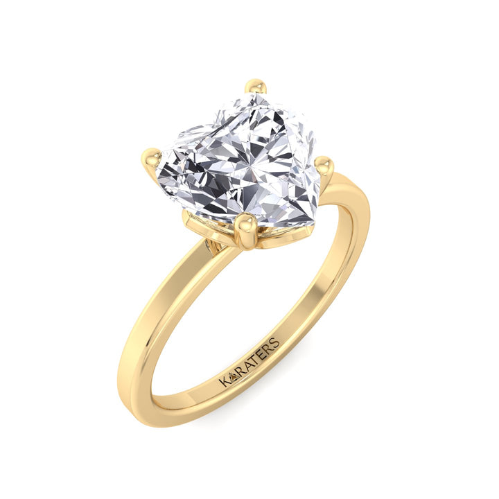 Heart Shaped Cut Solitaire Lab Grown Diamond Engagement Ring