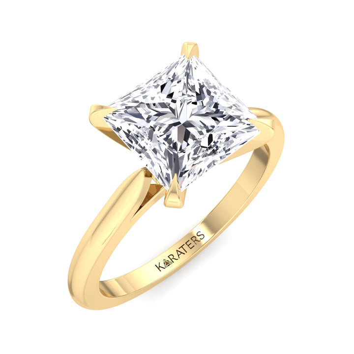 Princess Cut Solitaire Lab Grown Diamond Engagement Ring