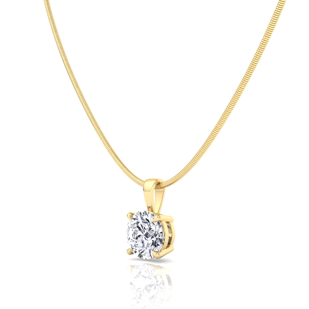 Round-Cut Lab Grown Diamond Necklace on A Omega Chain-5CT
