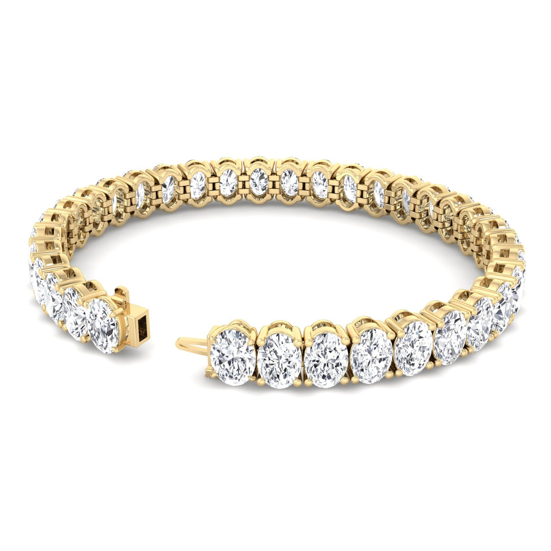 Oval Cut Lab-Grown Diamond Tennis Bracelet 14K Solid Gold
