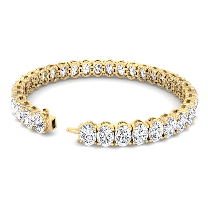 Oval Cut Lab-Grown Diamond Tennis Bracelet 14K Solid Gold