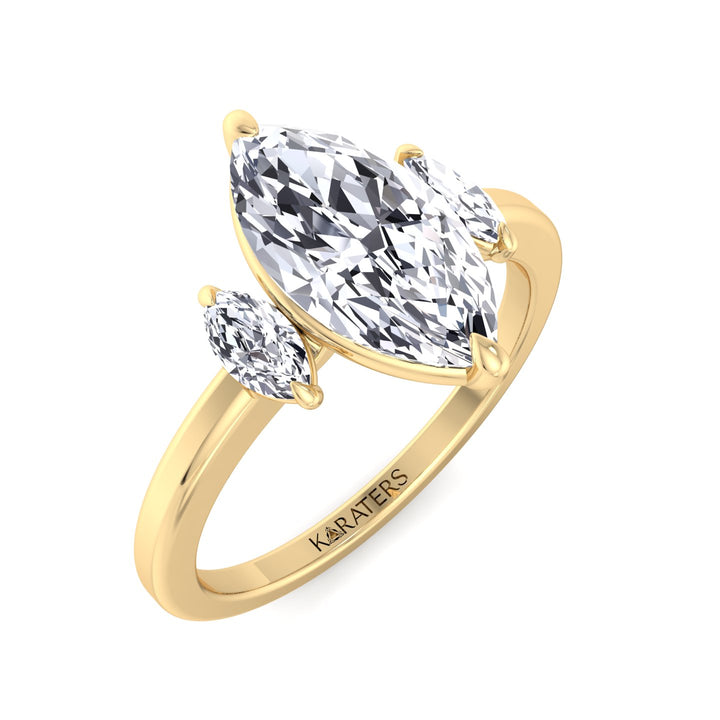 Marquise Cut Solitaire Lab Grown Diamond Engagement Ring