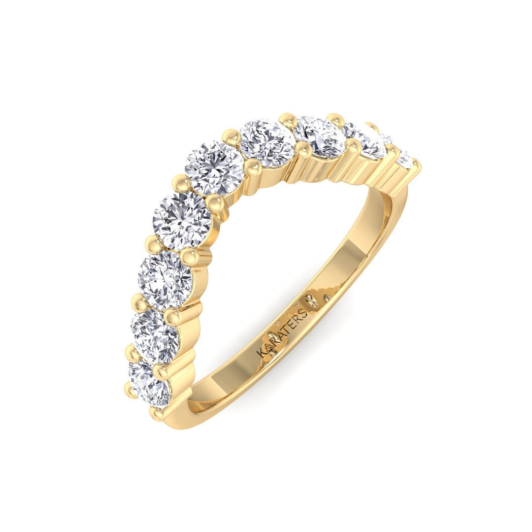 YG Round Cut Curved Lab Grown Diamond Eternity Band 3
