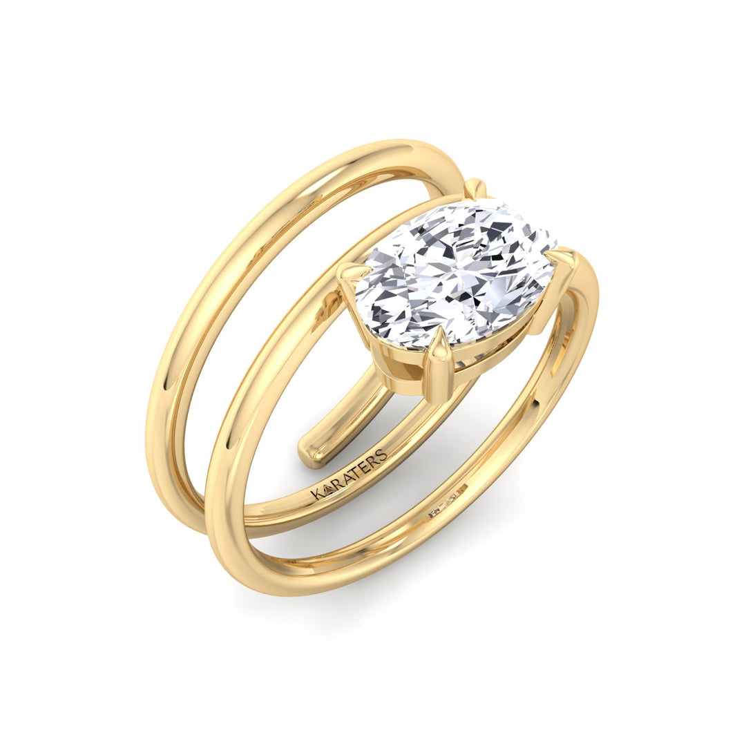 WG Oval Shape Spiral Lab Grown Diamond Ring 4