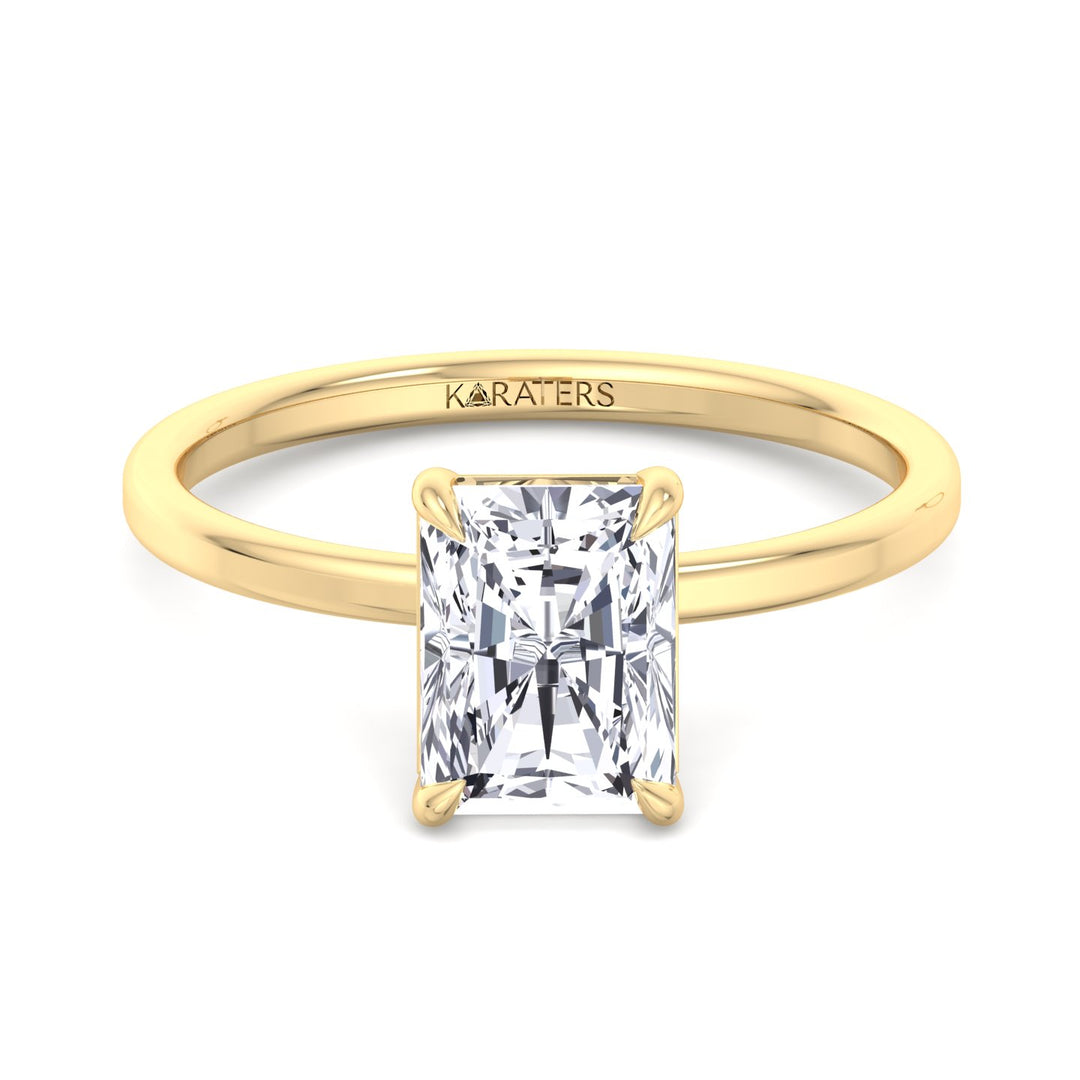 Radiant Cut Solitaire Lab Grown Diamond Claw Prong Engagement Ring