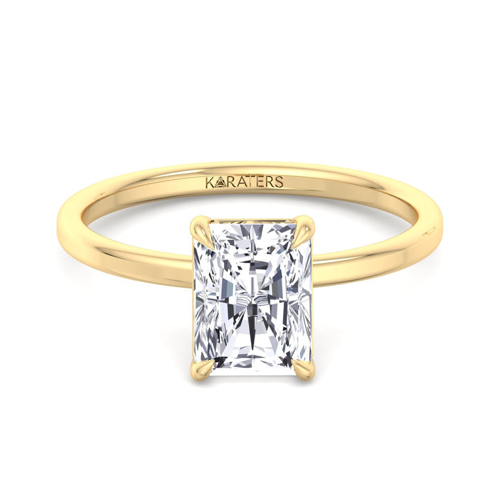 Radiant Cut Solitaire Lab Grown Diamond Claw Prong Engagement Ring